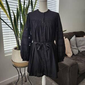 Berenice Paris Long Sleeve Cotton Mini Dress. Black. Size 38 (US Medium). New.